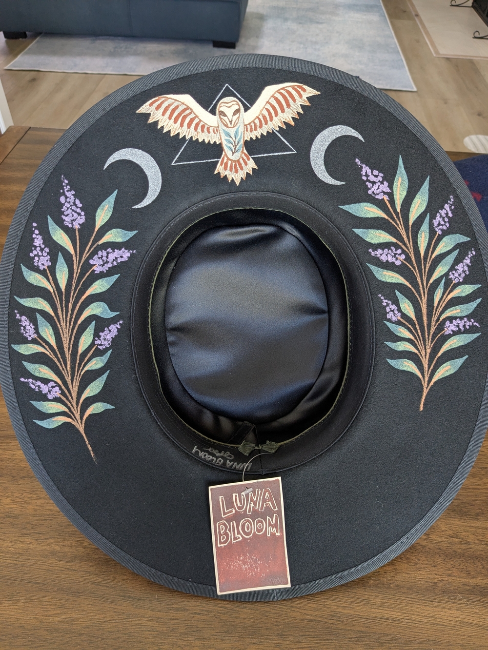 Luna Bloom Hand-painted Hat NWT